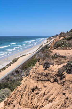 The coast along Del Mar, Californiaの写真素材