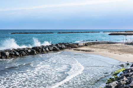 The coast of San Remo, Italyの写真素材