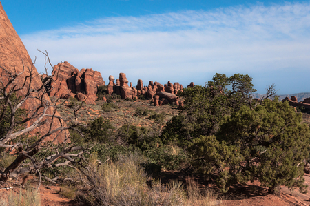 Buttes in Arches National Park, Utahの写真素材