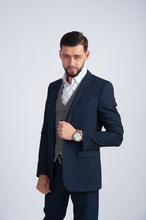 Successful young businessman in suitの写真素材