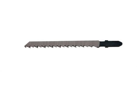 jigsaw blade isolated on white backgroundの写真素材