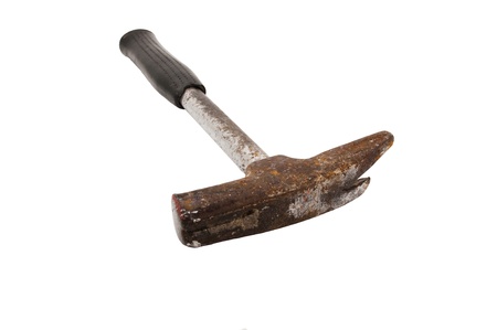 old hammer isolated on a white backgroundの写真素材