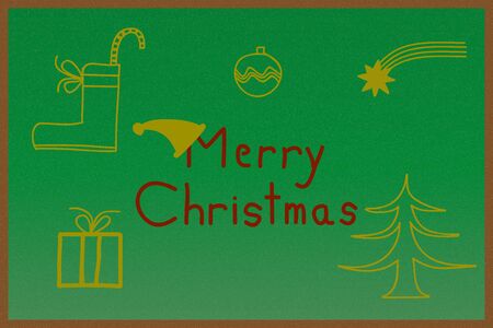 Merry Christmas card with holiday symbolsのイラスト素材