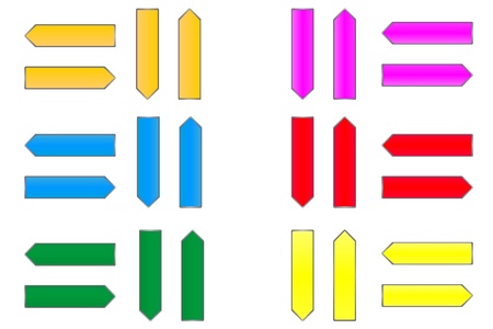 signposts, different colors and directionsのイラスト素材