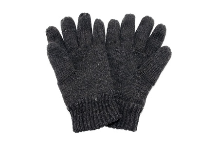 woolen winter gloves isolated on a white backgroundの写真素材
