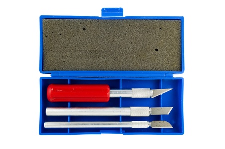 set of scalpel blades in a boxの写真素材