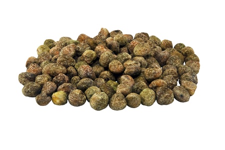 dried pea seeds, isolated on a white backgroundの写真素材