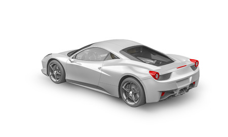 Super sport car on white background, 3D illustrationの写真素材