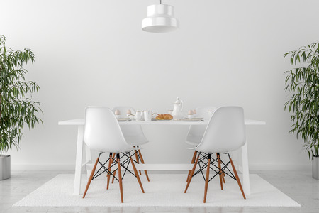 kitchen table and chairs - 3D illustrationの写真素材