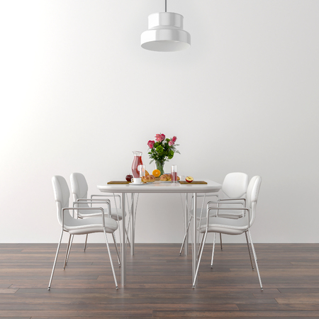 kitchen table and chairs - 3D illustrationの写真素材