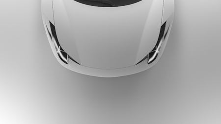 Top/front view part of the car - 3d illustrationの写真素材