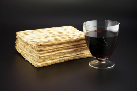 Jewish religious feast Passover traditional food Matza and red wine