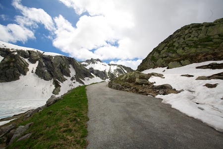 Dangerous road in the mountains of Switzerland
