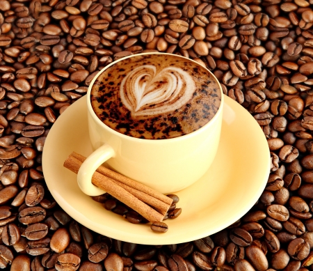 A latte or a cup of mocha isolated on a white backgroundの写真素材