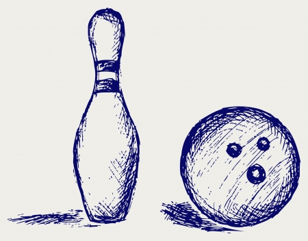 Sketch bowlingのイラスト素材