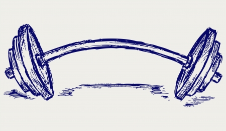 Sketch dumbbell weightのイラスト素材