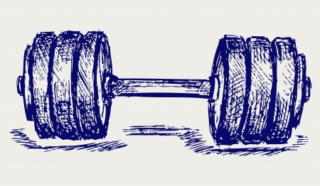 Sketch dumbbell weightのイラスト素材