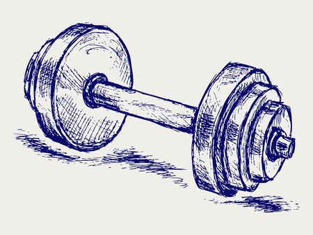 Sketch dumbbell weightのイラスト素材
