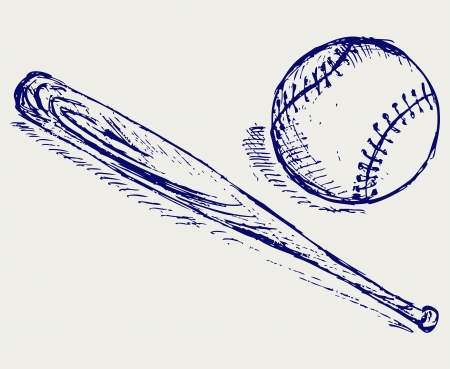 Baseball and Batのイラスト素材
