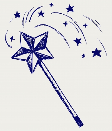 Magic wand. Sketchのイラスト素材