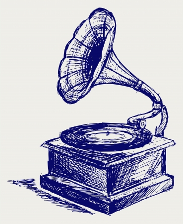 Old record player  Sketchのイラスト素材