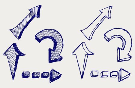 Vector arrows. Sketchのイラスト素材
