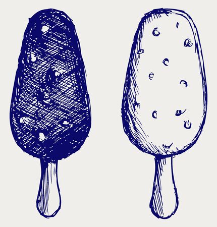 Soft serve ice. Sketchのイラスト素材