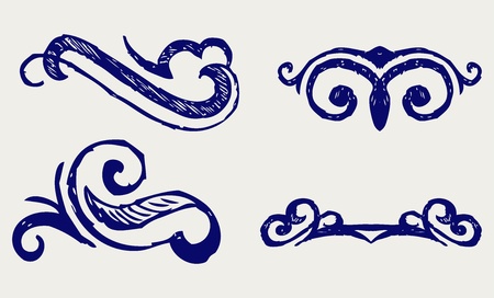 Calligraphic design element and page decorationのイラスト素材