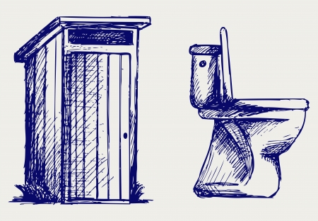 Toilet  Doodle styleのイラスト素材