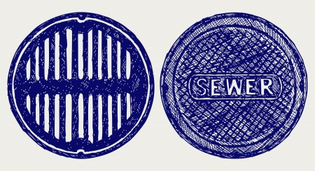Sewer. Doodle styleのイラスト素材