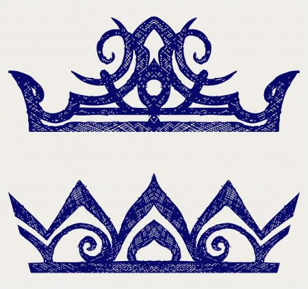Crown  Doodle styleのイラスト素材