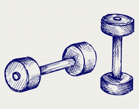 Sketch dumbbell weightのイラスト素材