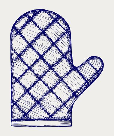 Kitchen glove. Doodle styleのイラスト素材