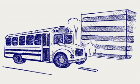 School bus. Doodle style