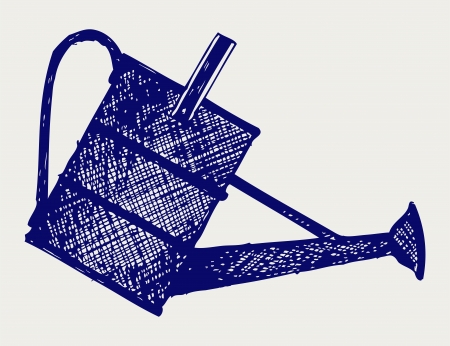 Watering can  Doodle styleのイラスト素材