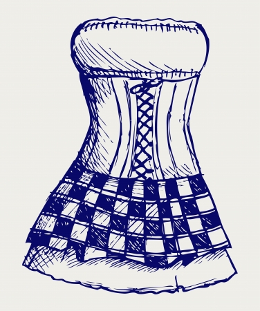 German traditional costume  Doodle styleのイラスト素材