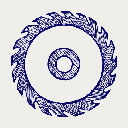 Circular saw blade  Doodle styleのイラスト素材