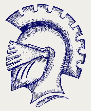 Helmet. Doodle styleのイラスト素材