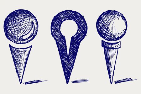 location Icon. Doodle styleのイラスト素材