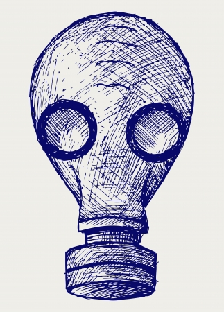 Gas mask  Doodle styleのイラスト素材