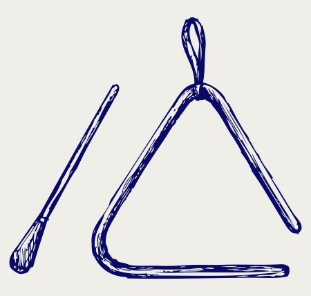 Musical triangle. Doodle styleのイラスト素材
