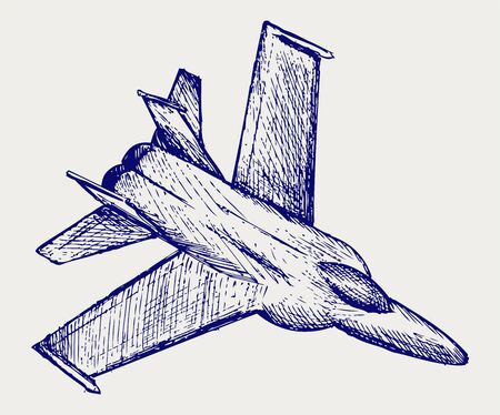 Fighter. Doodle styleのイラスト素材