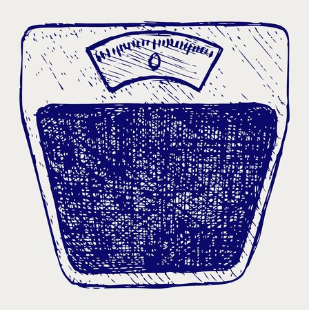 Bathroom scale  Doodle styleのイラスト素材