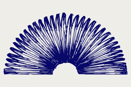 Metal spring. Doodle styleのイラスト素材