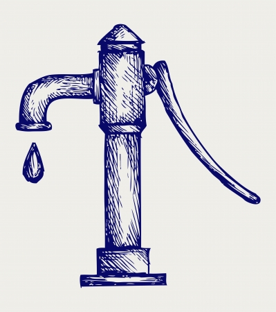 Water pump. Doodle styleのイラスト素材