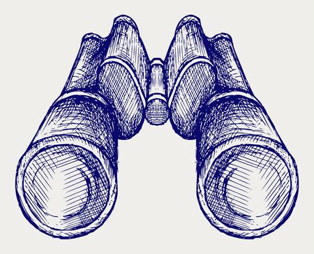 Binoculars Icon. Doodle styleのイラスト素材