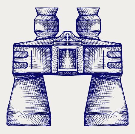 Binoculars Icon. Doodle styleのイラスト素材