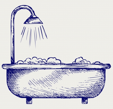 Bathroom. Doodle styleのイラスト素材