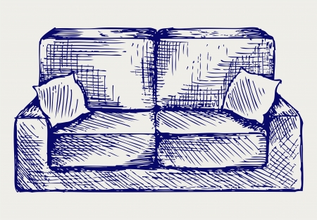 Furniture. Doodle styleのイラスト素材