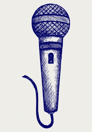 Sketch microphone. Doodle styleのイラスト素材